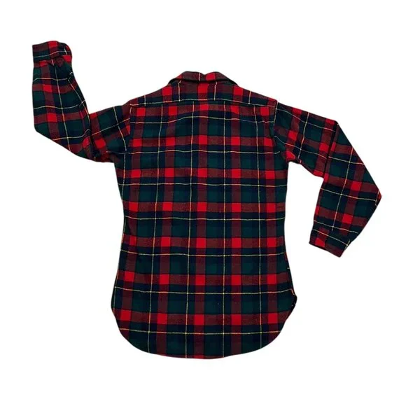 Men’s Vintage Pendleton flannel green/red wool 1 pocket 1960s - Picture 4 of 4